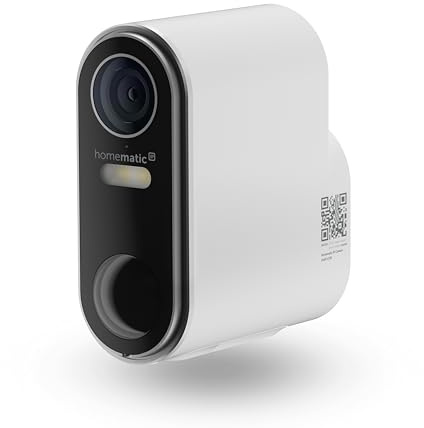 Homematic IP Akku-Außenkamera, Smart Home, kabellose Überwachungskamera für den Außenbereich mit AI Personenerkennung, Zwei-Wege-Audio, Nachtsicht, zur Selbstinstallation, 162949A0