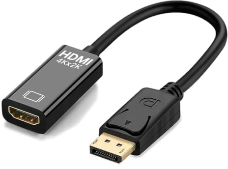 Sh. 4K DisplayPort till HDMI Adapter, DP till HDMI-omvandlare (Enkelriktad), för PC, dator eller bärbar dator med DisplayPort till HDMI-monitor, TV eller projector