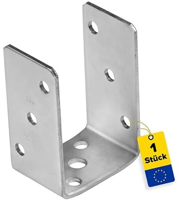 GRUNDLINE U Pfostenträger aufschrauben - Aufschraubhülse - Anker - Pfostenanker 70x70 - Pfostenhalter - Pfostenschuhe - Stützenfuß - Zaunpfosten - Stützenschuh - Holzbalken - Betonanker