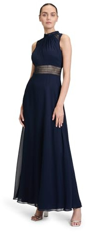 Vera Mont VM Damen 0104/4825 Partykleid, per Pack Blau (Night Sky 8541), 44 (Herstellergröße: 44)