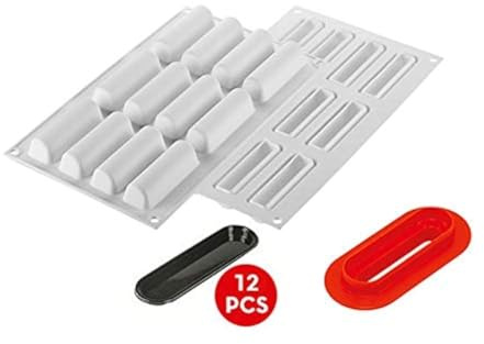 Silikomart Stampo in silicone Cylindre30 con 12 cavità, ciascuno alto a 3,07 pollici x a 0,86 pollici x a 0,86 pollici