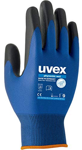 Uvex Phynomic Wet Schutzhandschuhe - 1 Paar Wasserabweisende Arbeitshandschuhe 09/L