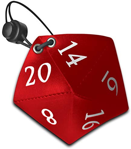 Doctor Frikistein D20 Bag | Bolsa con Forma de Dado Dados de rol | de Polipiel con Cuerda y Cierre (Rojo)