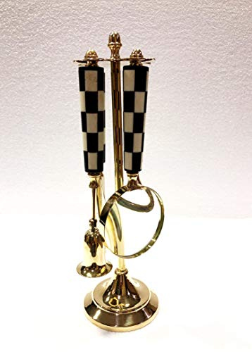 Marine Nautical Store Set mit 4 dekorativen Messing-Lupen mit Flaschenöffner, Weinflaschenhalter und Brieföffner