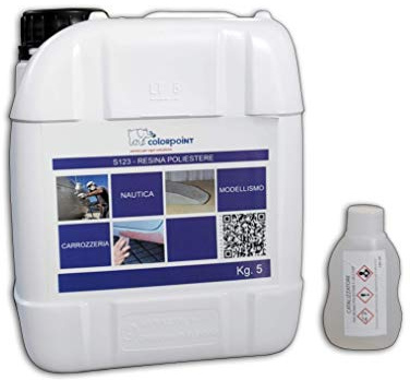 Resina poliestere 5 KG + Catalizzatore per automobili barche carrozzeria camper