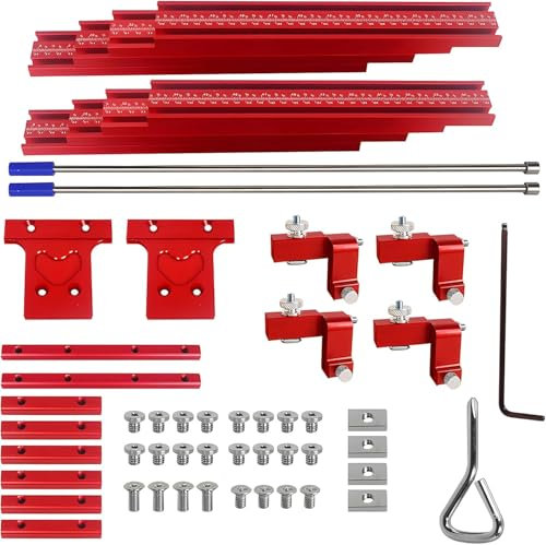 Circular Saw Track Set, Woodworking Parallel Rail Guide System Engraving Machine, Slotting Track 197–1397mm Parallel Sliding Rail for Electric Circular Saw Total Length 1200mm