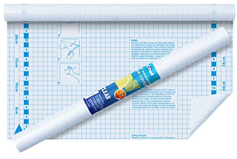 Chell genomskinligt kontaktpapper för böcker, självhäftande bokomslag, 44,5 cm x 1,5 m