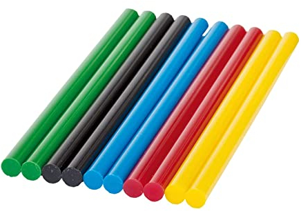 10 barras de pegamento, 5 colores diferentes, diámetro de 7 mm, accesorios para pistolas de pegamento caliente