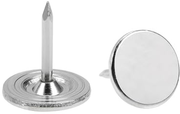 QUARKZMAN 60 Stück Polsternägel 11 mm x 12 mm dekorative Reißzwecken Silber | Reißnägel, flacher Kopf, Für Möbel Sofa Kopfteile
