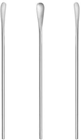 3pcs Quality Metal Swizzle Sticks Coffee Stirring Spoons 22CM Long-Handled, 304 Stainless Steel Silver Mixing Stirrers for Cocktail Drinks Milk Tea for Home Office Bar Cafe Camping Travel Party