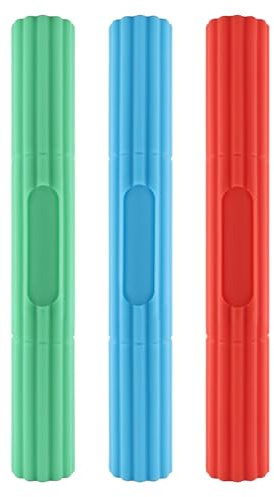 Drehstange mit 3 Widerstandsstufen, 30,5 cm TPR-Flexstange, rutschfest, zur Erholung von Tennisellenbogen-Verletzungen, lindert Sehnenentzündungsschmerzen und verbessert die Griffstärke, 3 Stück