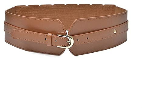 Dekorativer GüRtel FüR Frauen Mode elastischer Breitgurt Gurt Vintage Frauen Kunstlederschnalle elastischer Gürtelgurt Feste Farbe Bund StoffgüRtel Damen (Color : Orange, Size : A)