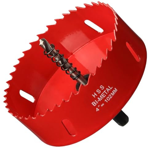 Sega a tazza da 4 pollici per legno Taglierina bimetallica HSS per tubi di sfiato in plastica per cartongesso in legno e lamiera di metallo morbido, 102MM