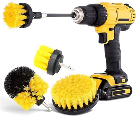 Kit de Brosse Perceuse Électrique 3 Pièces - Nettoyage pour Jantes, Cuisine, Salle de Bains, Carrelage, Sol - Convient pour Voiture