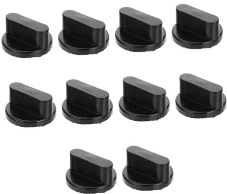 Mikikit 10 Stück Gasherdknopf aus Kunststoff Schwarz Leicht zu Reinigen Bequem zu Greifen Passend als Herdreglerknopf für Küche