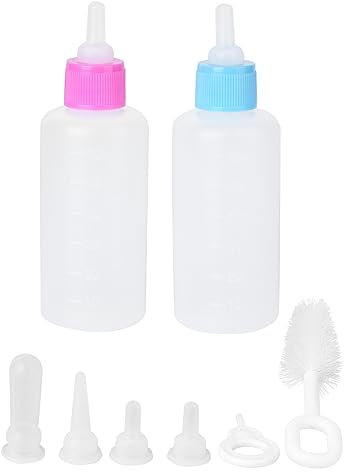 BUGUUYO 6sätze Pet Fütterungsflasche Für Welpen Und Kätzchen Teiliges Mit Flaschen Und Blau Für Liebevolle Pflege Ihrer Kleinen Haustiere