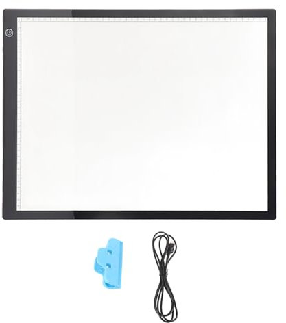 A3 ljusplatta, ljuslåda för spårning, LED spårningsljuslåda med klämma och 10 övningspapper, ljuslåda för spårning och ritning, streaming, skissning, animering, stencilering