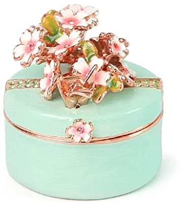 ASHSDI Schmuckaufbewahrung Schmuckkästchen Im Vintage-Stil, Dekorativer Schmuck-Organizer Für Damen, Kirschblüten-Schmuckaufbewahrung. Schmuckschatulle Schmuckschrank(F)
