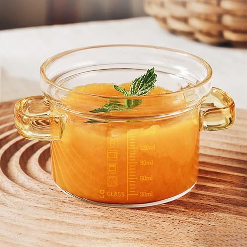 Vllentin Casserole en Verre avec Couvercle,Petites Casseroles Transparentes,Casserole en Verre pour La Cuisson,Facile à Nettoyer,pour Soupe Nouilles Lait Thé