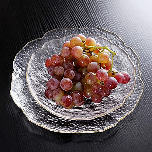 Msuiiixcccc Crystal Glass Fruit Bowl Creative Nordic Style Salad Bowl Mixing Bowl Modern Living Room Coffee Table Household Dried Fruit Plate 8 inch