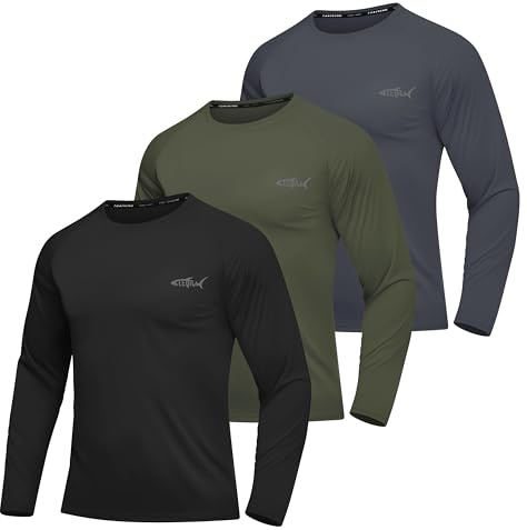DEHORU Herren Rashguard UPF 50+ UV Shirt Langarmshirt Schwimmshirt | Atmungsaktiv Achnell Trockened Sonnenschutz Funktionsshirt für Outdoor Gym Running Fishing