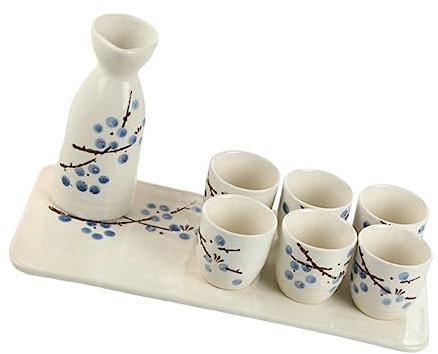 ULTECHNOVO Tazzine Per Sakè Giapponese Tazze in Ceramica Per Sakè Bottiglia Per Teiera Per Caldo Accessori Per