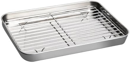KESOTO Bake Tray with Shelf, Baking Mold, Reusable with Wire Grid, for Barbecue for for, Multi, M