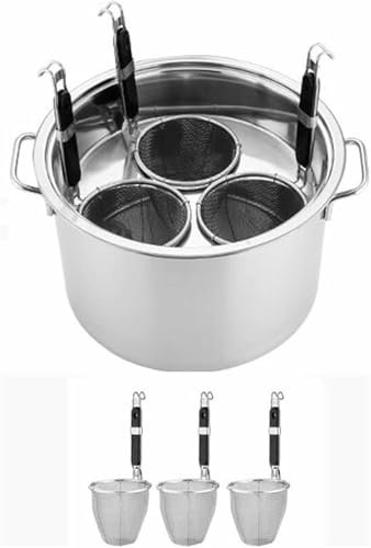 ERSINIAN Cestello per cuocipasta, cuocipasta Professionale in Acciaio Inox, Set di Inserti con divisore e scolapasta per pentole da brodo per Cucina Domestica e Ristorante