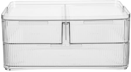 WOONEKY Acryl Make-up-aufbewahrungsbox mit Transparenten Schubladen für Kosmetikartikel Lippenstifte Hautpflegeprodukte und Pinsel Platzsparender Organizer für Schminktische