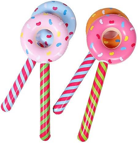 TOYANDONA 4pezzi Ciambelle Gonfiabili Forma di Lecca-lecca Giocattoli Gonfiabili per Feste di Compleanno Accessori per Piscine Materiali Sicuri e Durevoli Facili da Riporre e Trasportare