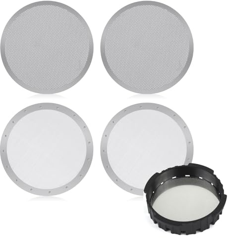 Yesaler Filtro da Caffè in Acciaio Inox 4 Pezzi 2 Tipi Filtro per Caffè Riutilizzabile Schermo per Caffè 61 mm per Macchine da Caffè