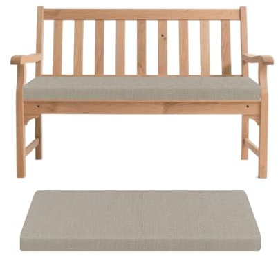 Generisch Bankauflage, Abnehmbarem Sitzkissen Banks, rutschfeste Gartenbank Auflage, Waschbar Sitzauflage Banks für Innen Outdoor Fensterbank Couch ban k Eckbank Auflagen,Light Gray,140x50x5cm
