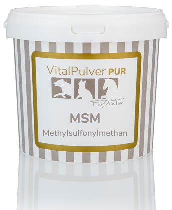 Für Dein Tier VitalPulver Pur | MSM (1 x 300 g) | Ergänzung der Fütterung für Hunde, Katzen und Pferde | Hochwertige Schwefelquelle für Bewegungsapparat | Kombinierbar mit Glucosamin und Chondroitin