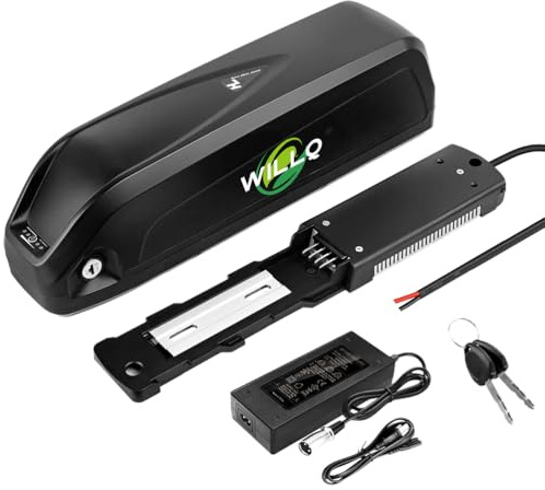 WILLQ Batería Repuesto Bicicleta eléctrica 48V 20Ah 22Ah batería Recargable Iones Litio con Cargador y Base 4 Pines para Kit reacondicionamiento Motor Scooter Plegable 250W-1050W,48v22ah
