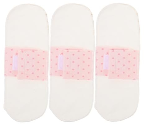 Warmhm 3 Stück Waschbare Menstruationspads aus Atmungsaktivem Baumwollstoff Weiche Wiederverwendbare Slipeinlagen mit Auslaufsicherem Design Geeignet für Frauen und Schwangerschaft Lang