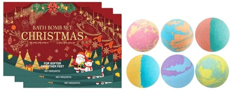 6 Weihnachten Badebomben für Kinder, Badekugeln Kinder mit Überraschung Xmas Badekugel, Natürliche Organische Badezusatz Geschenkset für Jungen Mädchen Feiertage Kindertag Geburtstagsgeschenk (3)