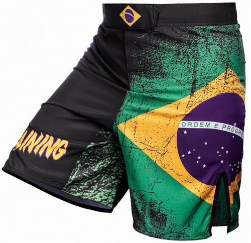 Hardcore Training Brazil Flag Pantaloncini Uomo MMA Boxe Palestra Muay Thai
