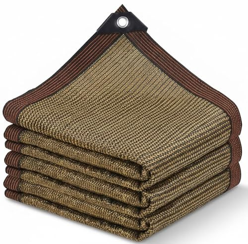 JANJOSN Telo ombreggiante con occhielli, 90% tessuto parasole, 3 x 4 m, marrone caffè, copertura in rete stabilizzata ai raggi UV per esterni, per giardino, patio, pergolato