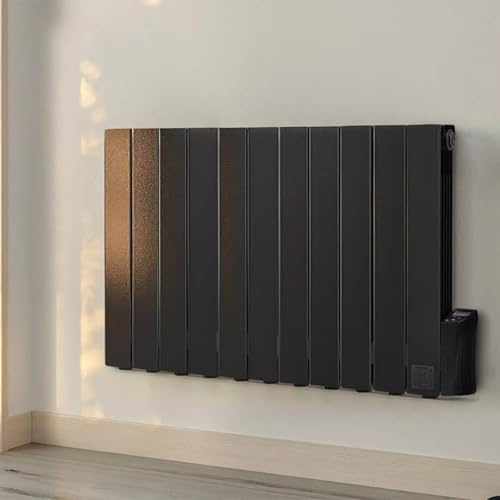 Warmiehomy 1800W Black Oil Radiator with Thermostat and Timer,Wall Mounted | Electric Radiator Wall Mounted Electric Wall Heater with Thermostat and 7 Days/24H Timer,Digital Screen & Child Lock for Room