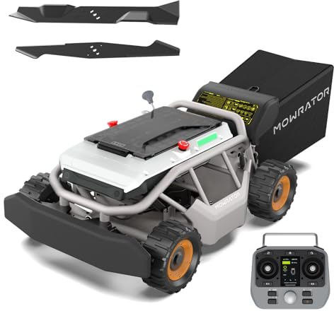 Mowrator S1 4WD18Ah Breite Räder Fernsteuerbarer Rasenmäher 53cm 40°(85%) | Mehr Auflagefläche für weiche Rasenflächen, inkl. Laubmulchmesser, Schnitthöhe 3,8–10,9 cm, bis 4500 m², sofort einsatzbereit