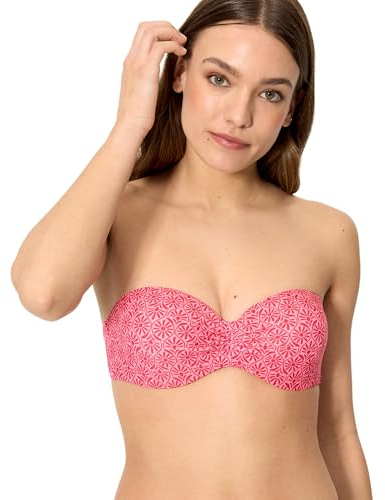 YSABEL MORA. Top Bikini Bandeau Push-Up B. Realza El Pecho con Aro Y Relleno. Ajuste Mediante Lazada En La Espalda para Mayor Comodidad .Colección Cherry.
