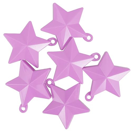MAGICLULU Set 6 Pesi a Stella Riempibili per Palloncini, Stabilizzatori Decorativi Viola Chiaro per Feste e Eventi, Ancoraggi Resistenti per Composizioni di Palloncini