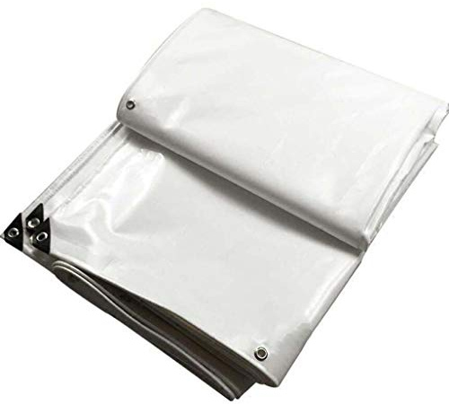 HUYYC Telone Impermeabile Impermeabile per uso gravoso, telone telo plastica PVC bianco resistente allo strappo e allo strappo,1.5x2m