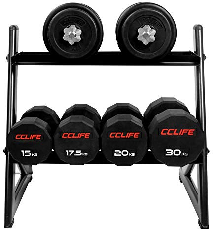 CCLIFE Soporte Mancuernas Almacenamiento de Mancuernas Soporte Discos Pesas Soporte Pesas y Mancuernas Carga Máxima 300 KG ZERRO