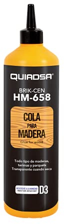 Quiadsa - BRIK-CEN HM-658 - Cola blanca especial para madera - Secado rápido, uso en carpintería y bricolaje - Alta resistencia a la tracción - 750 g
