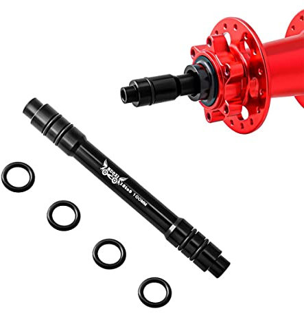 MUQZI Fahrrad QR Adapter 12 auf 9 mm Vorderradnabe Adapter 100 mm Steckachsnabe Schnellspanner für Mountain Road Bike, Schwarz