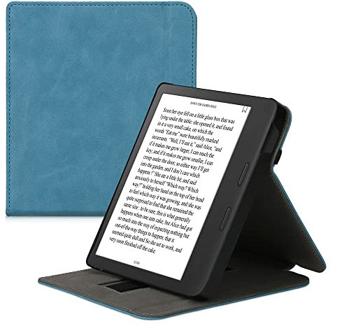 kwmobile Schutzhülle kompatibel mit Tolino Vision 6 - Hülle e-Reader mit Schlaufe Ständer - - Petrol