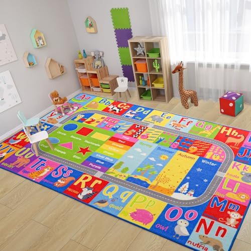 Flagover 3x5 ABC Kids Rug for Playroom Classroom
