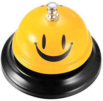 Call Bell, Service Bells, Desk Table Service Counter Ringing Bells, Kitchen Bar Called Ring Bell Clock, Metal Game Front Reception Bellsfor Schools Dinner Hotel Restaurant Kitchen (yellow)