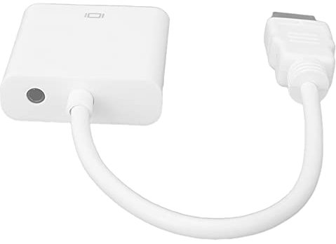 Cable Convertidor Adaptador HDMI a VGA, Interfaz Multimedia HD a Cable Convertidor VGA para Ordenador, Portátil, Monitor, Proyector (Blanco)